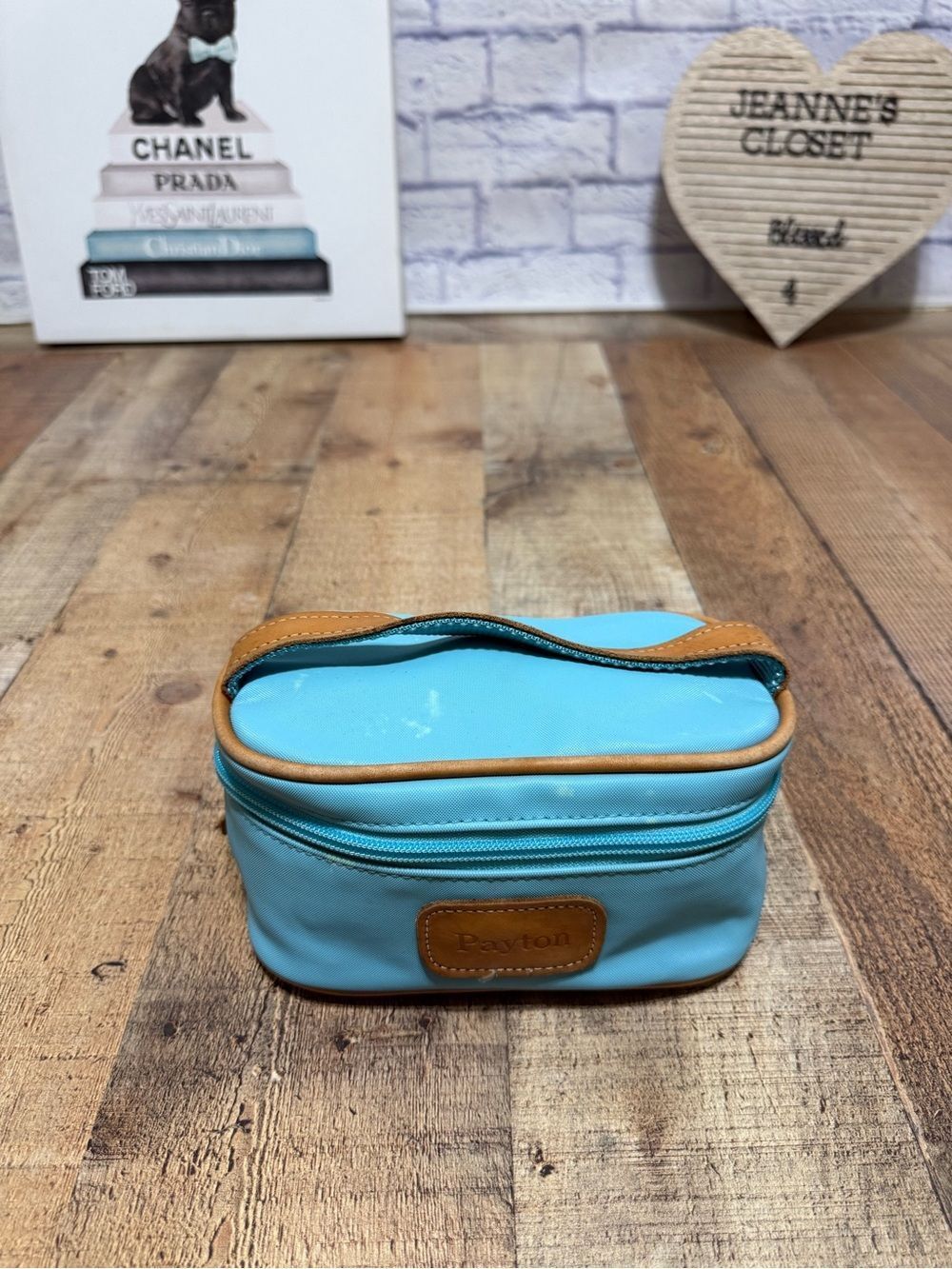 John Hart Mini Makeup Bag Case
ocean blue coated canvas “payton”